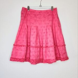 Boden Pink Dot Tired Ruffle Skirt 12R